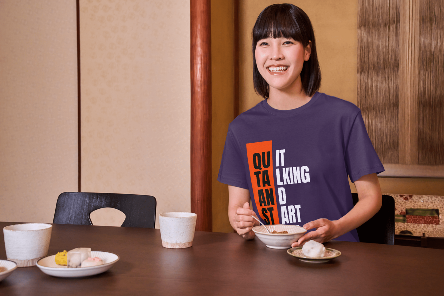 Quit Talking - Start Doing Unisex Terry Oversized Tee